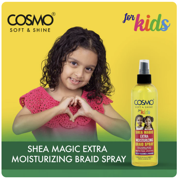WHOLESALE (48 PER CARTON) MOISTURIZING BRAID SPRAY 250ML FOR KIDS (SHEA MAGIC SOFT & SHINE) (COSMO SERIES) [COM31116235]